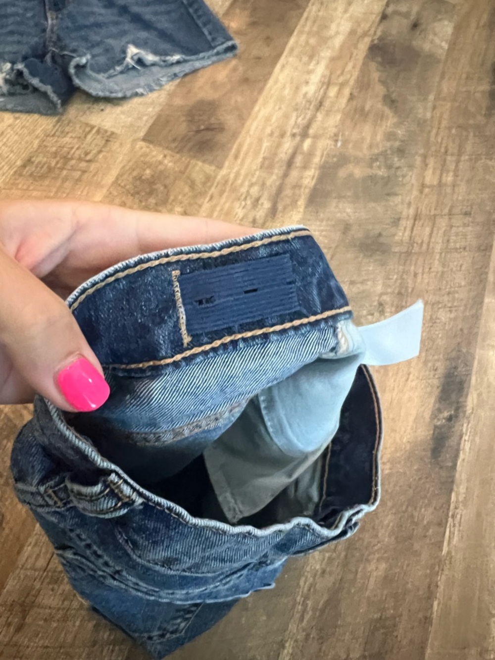 Old Navy Dark Blue Distressed Denim Cutoff Shorts - Picture 5 of 11